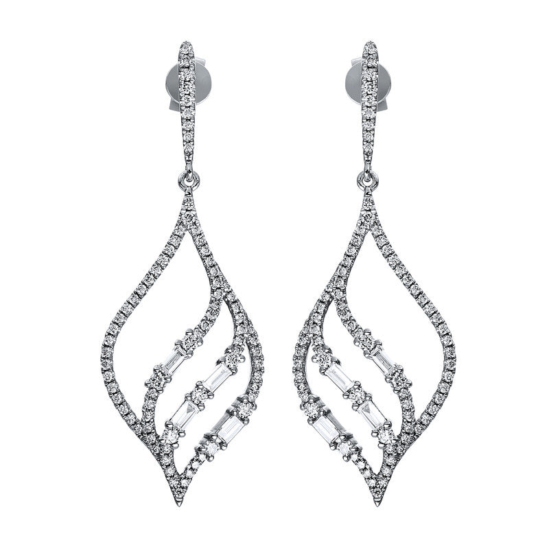 Ohrschmuck    aus 750/-18 Karat Weißgold mit 164 Diamanten 0