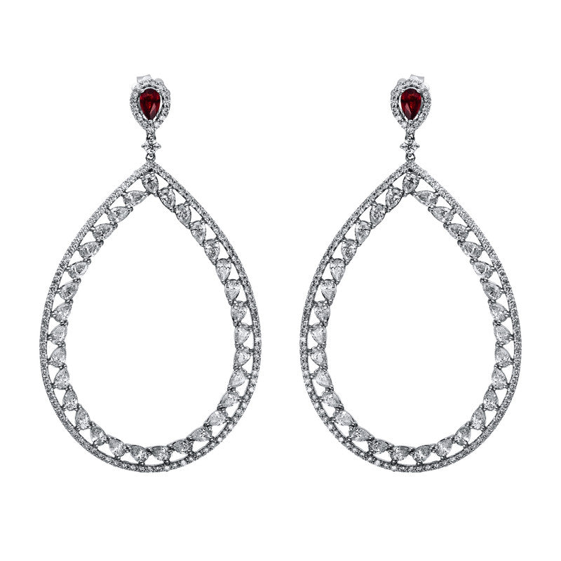Ohrschmuck mit Saphir  aus 750/-18 Karat Weißgold mit 282 Diamanten 5
