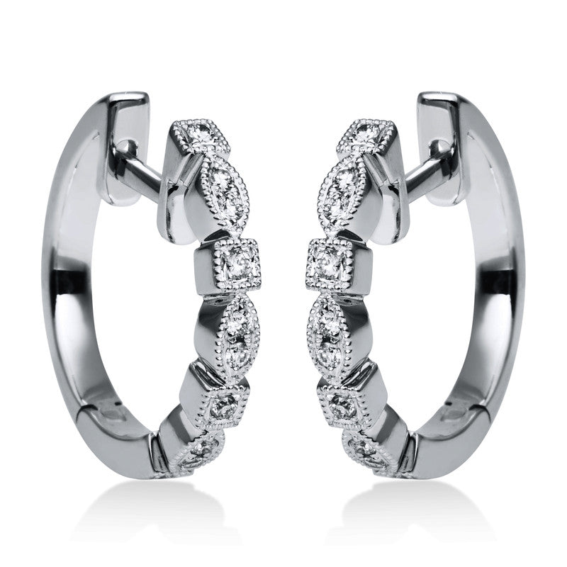 Creolen    aus 750/-18 Karat Weißgold mit 20 Diamanten 0