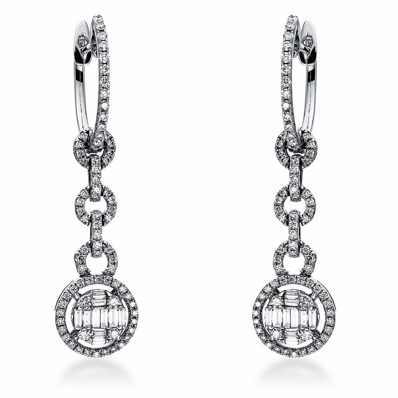 Ohrschmuck    aus 750/-18 Karat Weißgold mit 170 Diamanten 0
