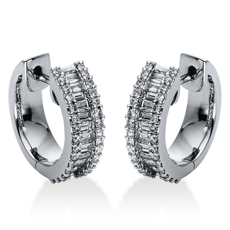 Creolen    aus 750/-18 Karat Weißgold mit 84 Diamanten 0