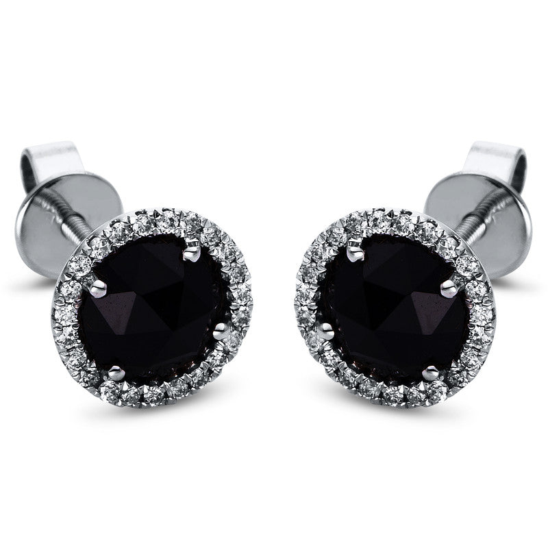 Ohrstecker mit Onyx  aus 585/-14 Karat Weißgold mit 46 Diamanten 0
