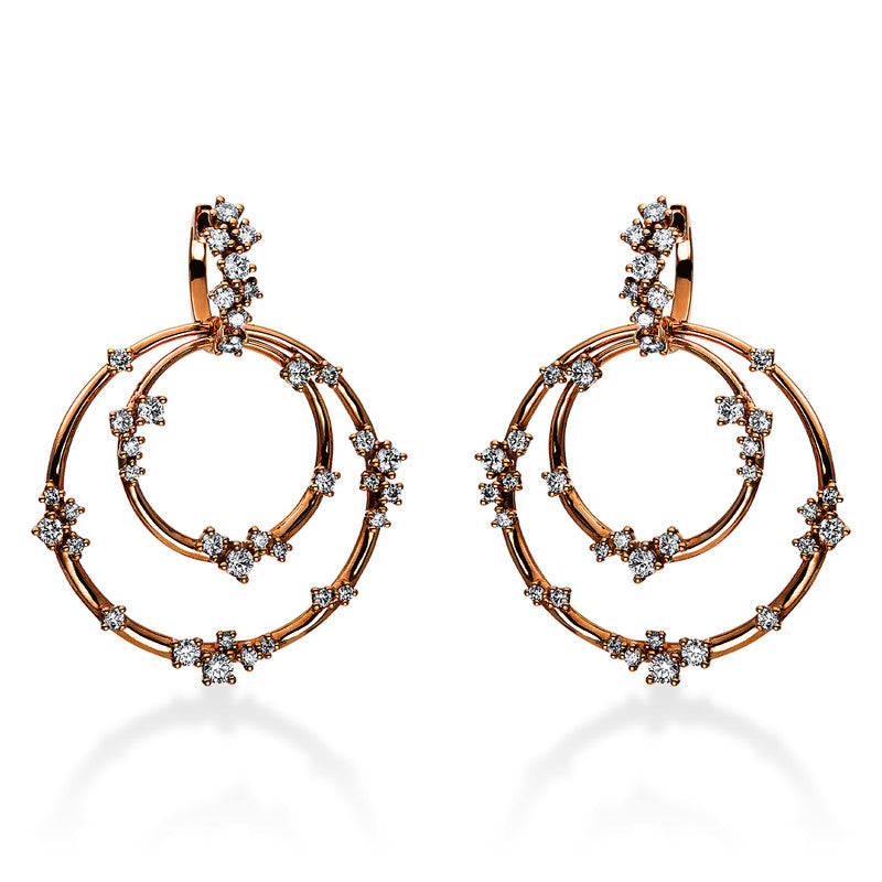 Ohrschmuck    aus 750/-18 Karat Rotgold mit 74 Diamanten 2