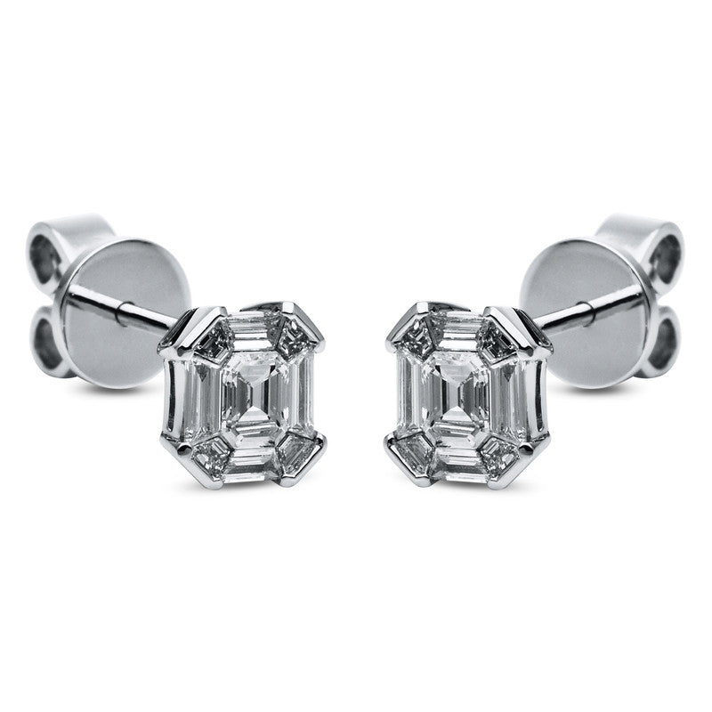 Ohrstecker    aus 750/-18 Karat Weißgold mit 18 Diamanten 0