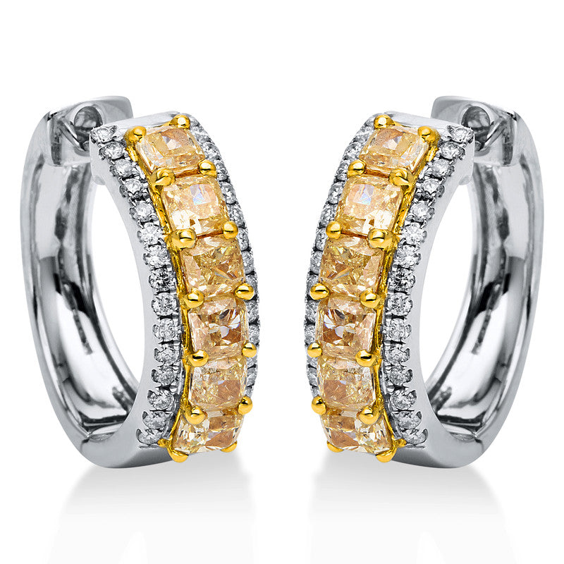 Creolen    aus 750/-18 Karat Weißgold / Gelbgold mit 72 Diamanten 3