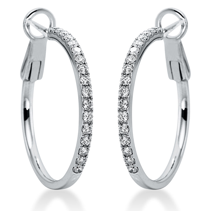 Creolen    aus 750/-18 Karat Weißgold mit 34 Diamanten 0