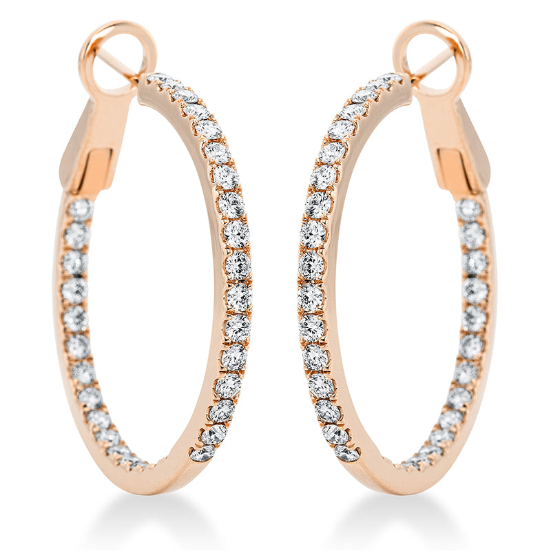 Creolen    aus 750/-18 Karat Rotgold mit 66 Diamanten 1