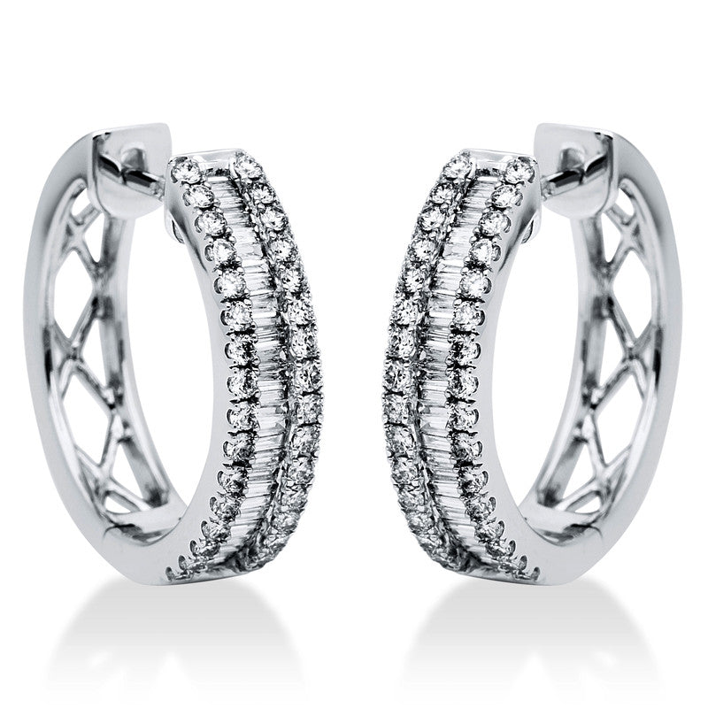 Creolen    aus 750/-18 Karat Weißgold mit 121 Diamanten 0