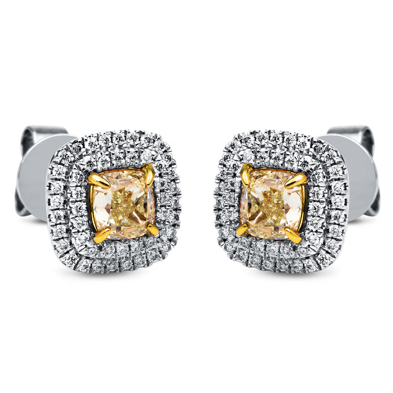 Ohrstecker    aus 750/-18 Karat Weißgold mit 98 Diamanten 1