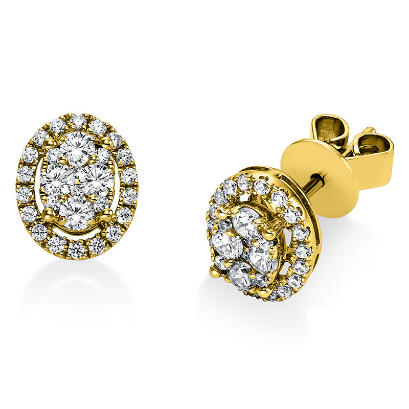 Ohrstecker    aus 750/-18 Karat Gelbgold mit 56 Diamanten 0