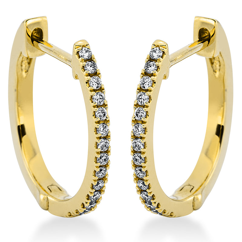 Creolen    aus 750/-18 Karat Gelbgold mit 28 Diamanten 0