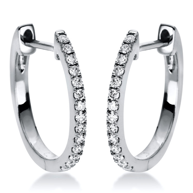Creolen    aus 750/-18 Karat Weißgold mit 28 Diamanten 0