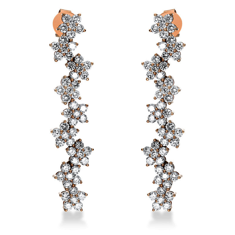 Ohrschmuck    aus 750/-18 Karat Rotgold mit 108 Diamanten 1