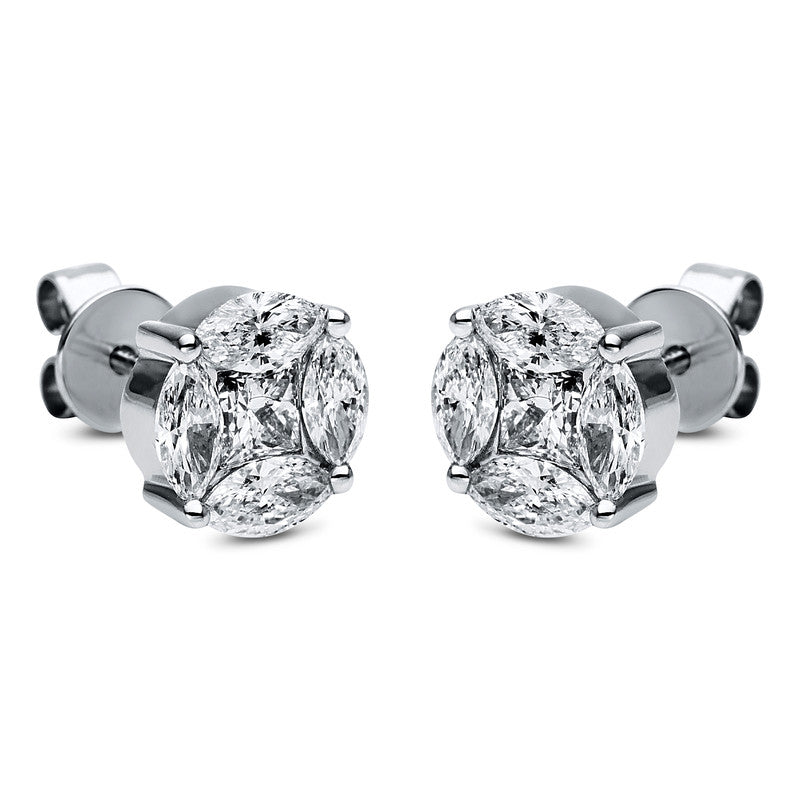 Ohrstecker    aus 750/-18 Karat Weißgold mit 10 Diamanten 1