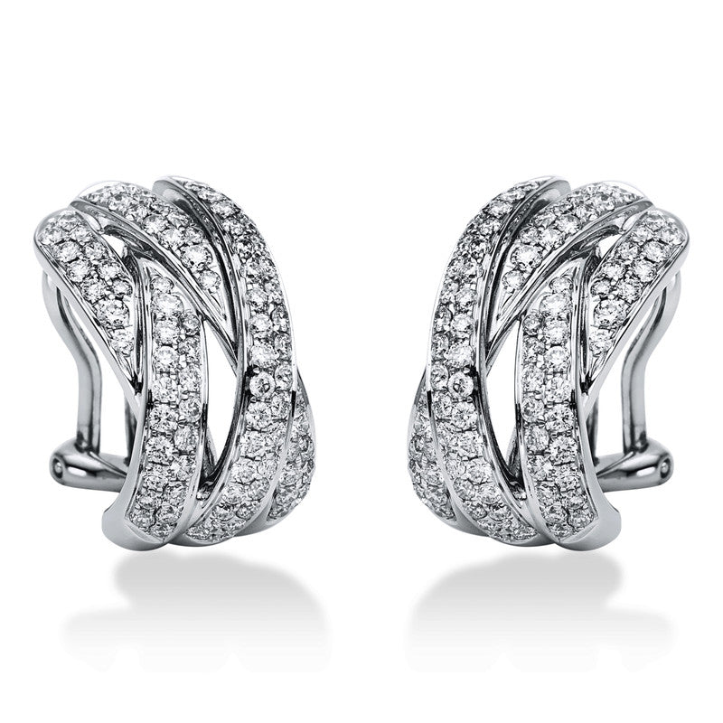 Ohrschmuck    aus 750/-18 Karat Weißgold mit 168 Diamanten 1