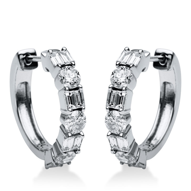 Creolen    aus 750/-18 Karat Weißgold mit 22 Diamanten 1