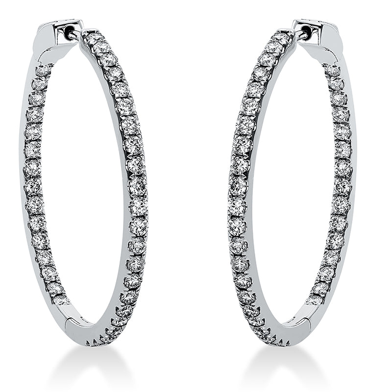 Creolen    aus 750/-18 Karat Weißgold mit 74 Diamanten 1