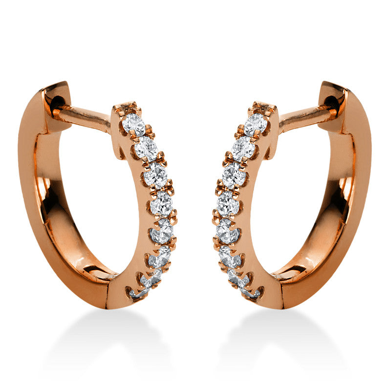Creolen    aus 750/-18 Karat Rotgold mit 16 Diamanten 0