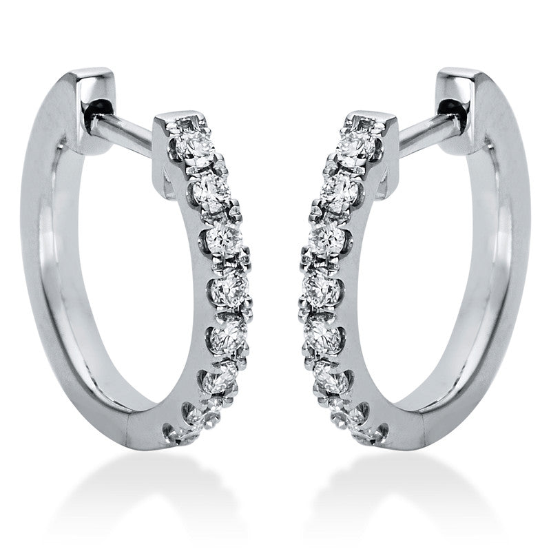 Creolen    aus 750/-18 Karat Weißgold mit 16 Diamanten 0