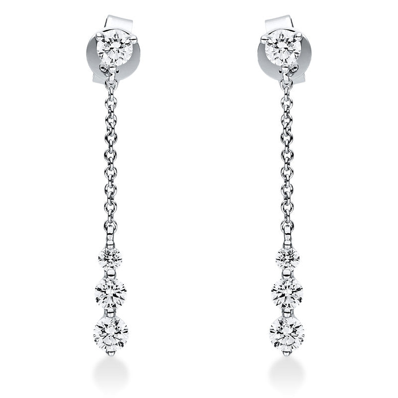 Ohrschmuck    aus 750/-18 Karat Weißgold mit 8 Diamanten 0