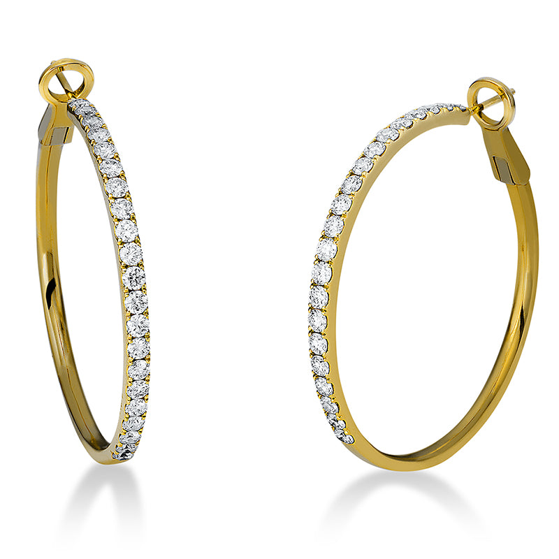 Creolen    aus 750/-18 Karat Gelbgold mit 42 Diamanten 2