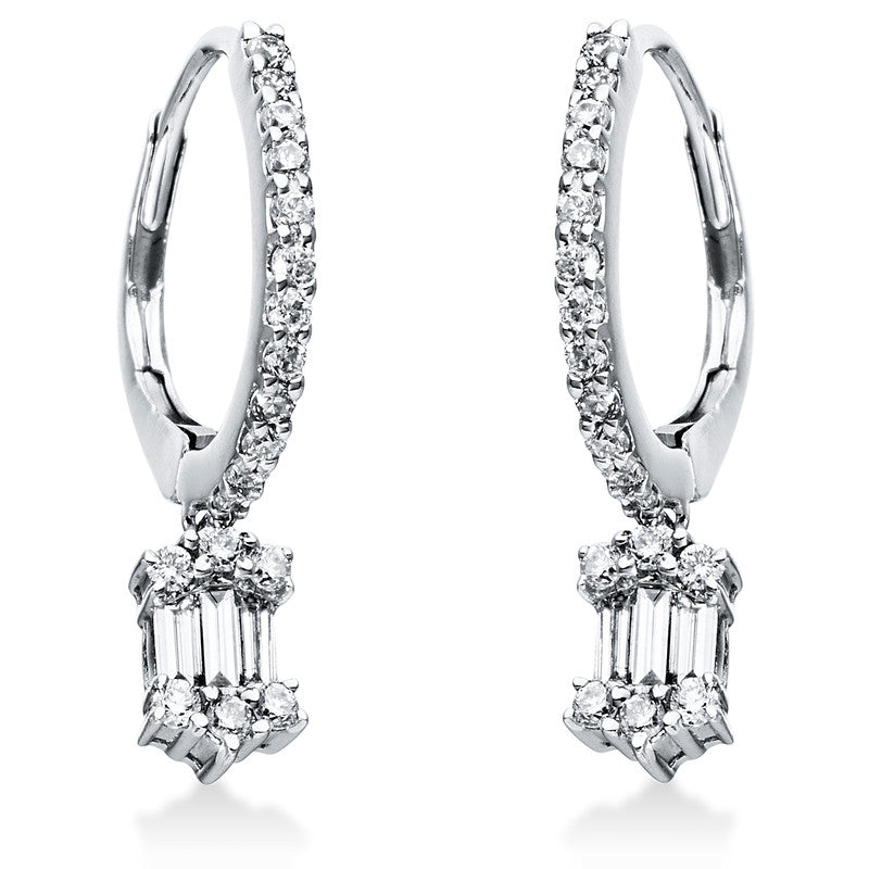 Ohrschmuck    aus 750/-18 Karat Weißgold mit 42 Diamanten 0