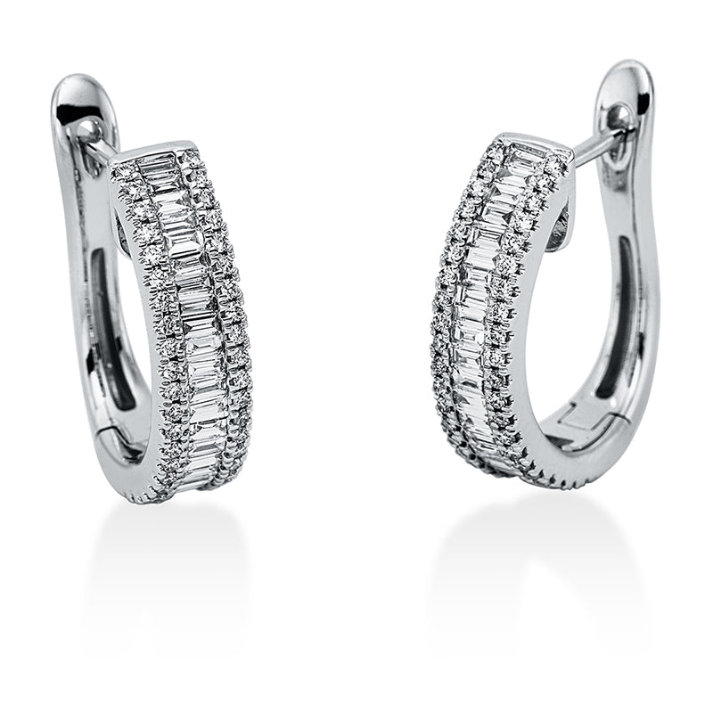 Creolen    aus 750/-18 Karat Weißgold mit 128 Diamanten 0