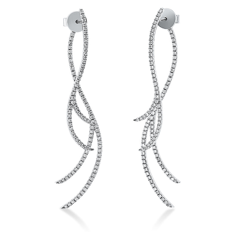 Ohrschmuck    aus 750/-18 Karat Weißgold mit 210 Diamanten 1