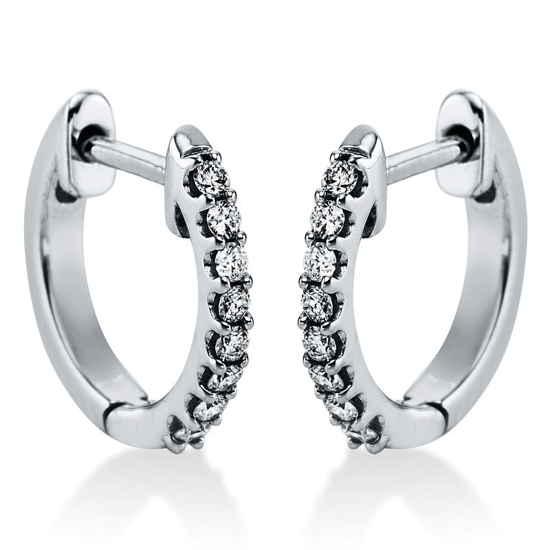 Creolen    aus 585/-14 Karat Weißgold mit 16 Diamanten 0