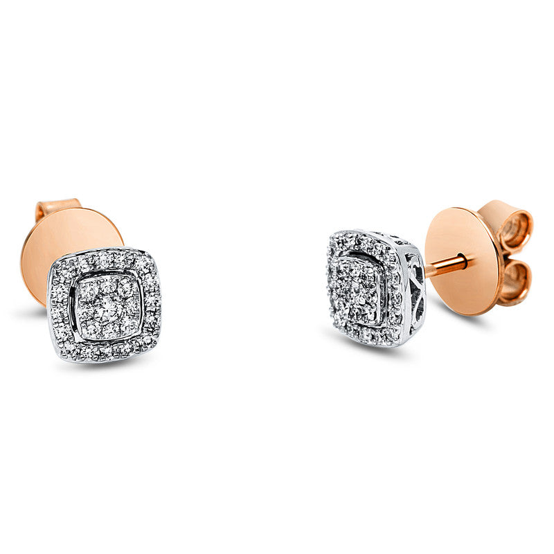 Ohrstecker    aus 750/-18 Karat Rotgold / Weißgold mit 50 Diamanten 0
