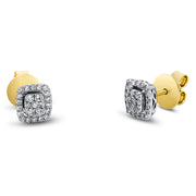 Ohrstecker    aus 750/-18 Karat Gelbgold / Weißgold mit 50 Diamanten 0