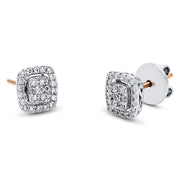 Ohrstecker    aus 750/-18 Karat Rotgold / Weißgold mit 50 Diamanten 0