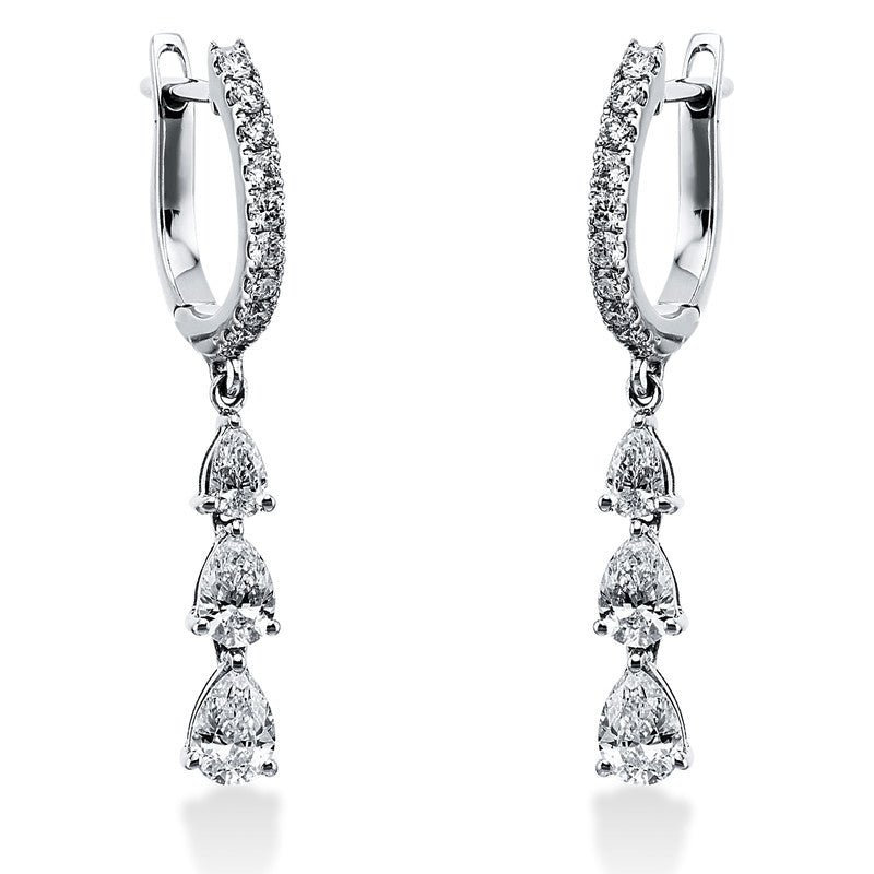 Ohrschmuck    aus 750/-18 Karat Weißgold mit 24 Diamanten 1