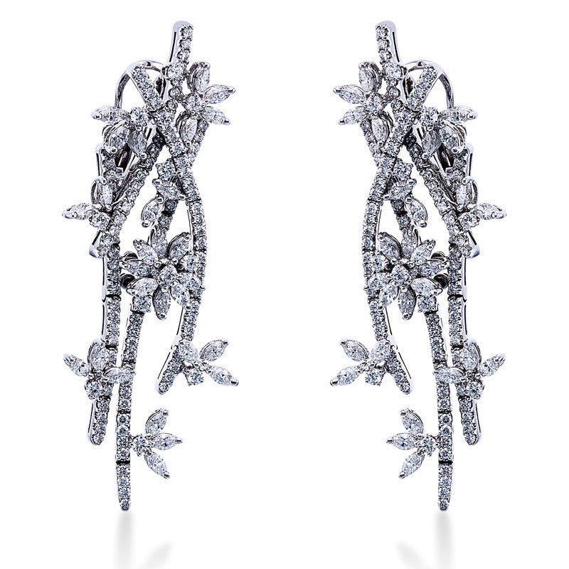 Ohrschmuck    aus 750/-18 Karat Weißgold mit 276 Diamanten 6