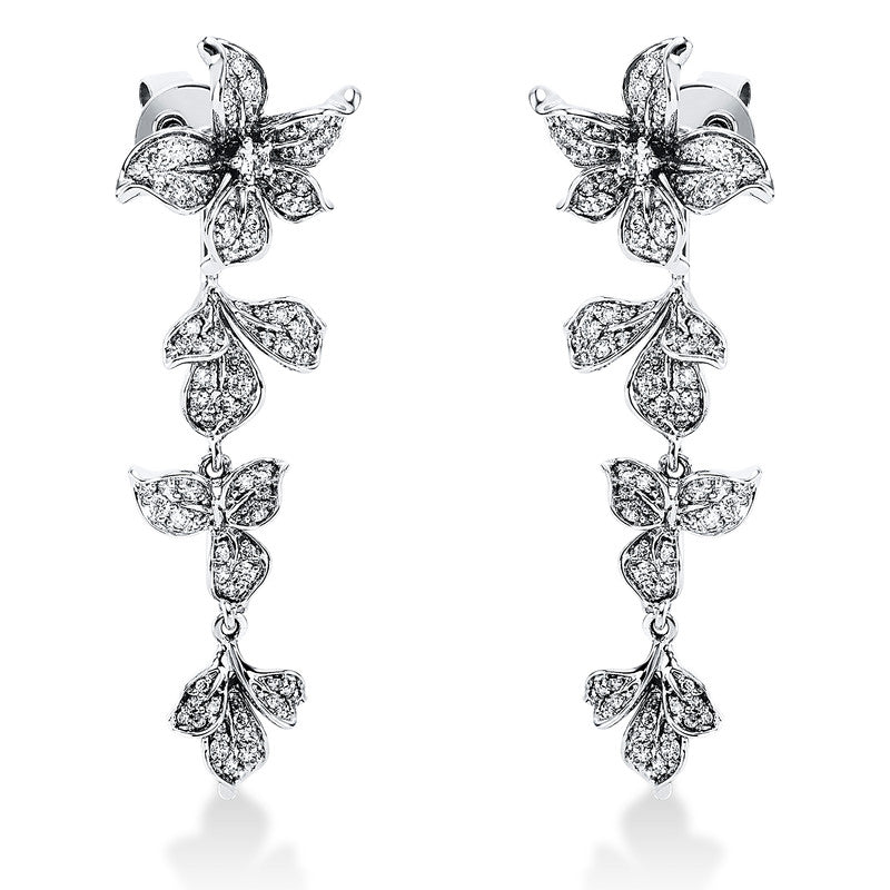 Ohrschmuck    aus 750/-18 Karat Weißgold mit 156 Diamanten 0