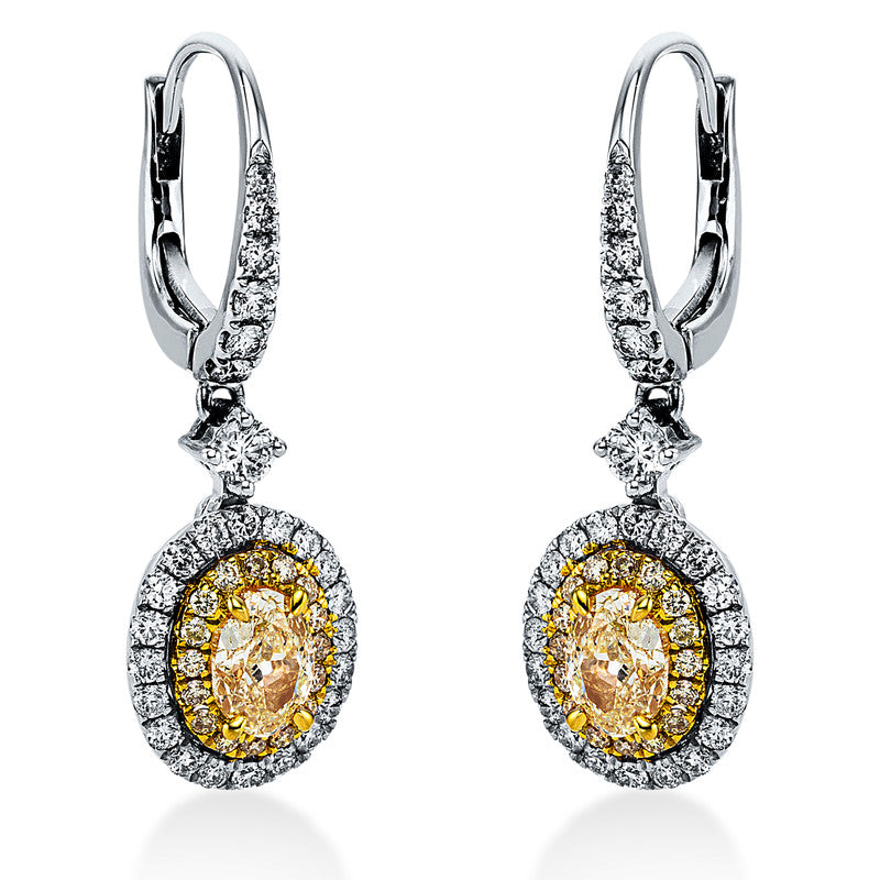 Ohrschmuck    aus 750/-18 Karat Weißgold / Gelbgold mit 88 Diamanten 1