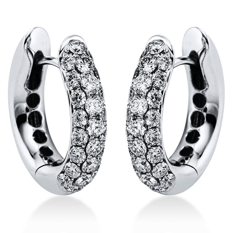 Creolen    aus 750/-18 Karat Weißgold mit 55 Diamanten 1