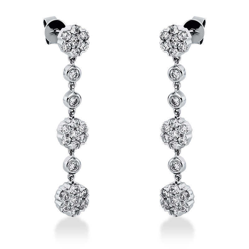 Ohrschmuck    aus 750/-18 Karat Weißgold mit 48 Diamanten 1