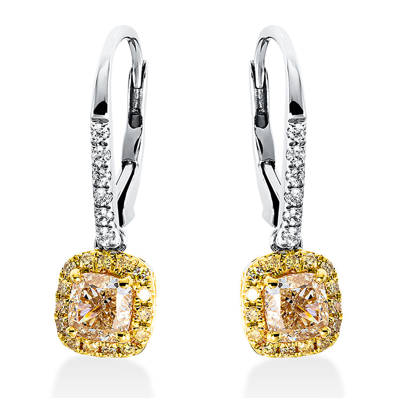 Ohrschmuck    aus 750/-18 Karat Weißgold / Gelbgold mit 44 Diamanten 1