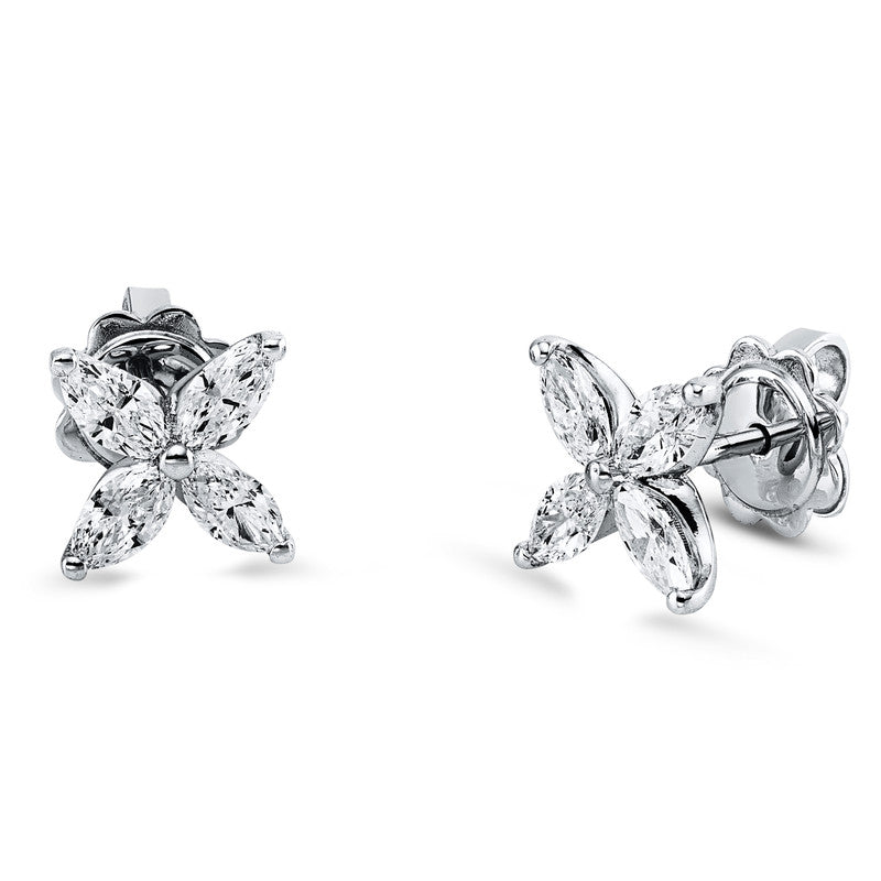 Ohrschmuck    aus 750/-18 Karat Weißgold mit 8 Diamanten 0