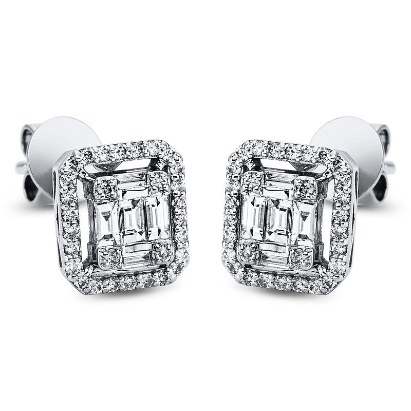 Ohrstecker    aus 750/-18 Karat Weißgold mit 70 Diamanten 0