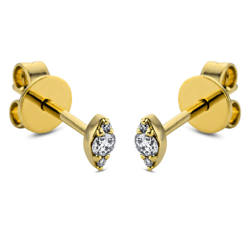 Ohrstecker    aus 750/-18 Karat Gelbgold mit 6 Diamanten 0