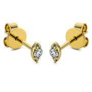 Ohrstecker    aus 750/-18 Karat Gelbgold mit 6 Diamanten 0