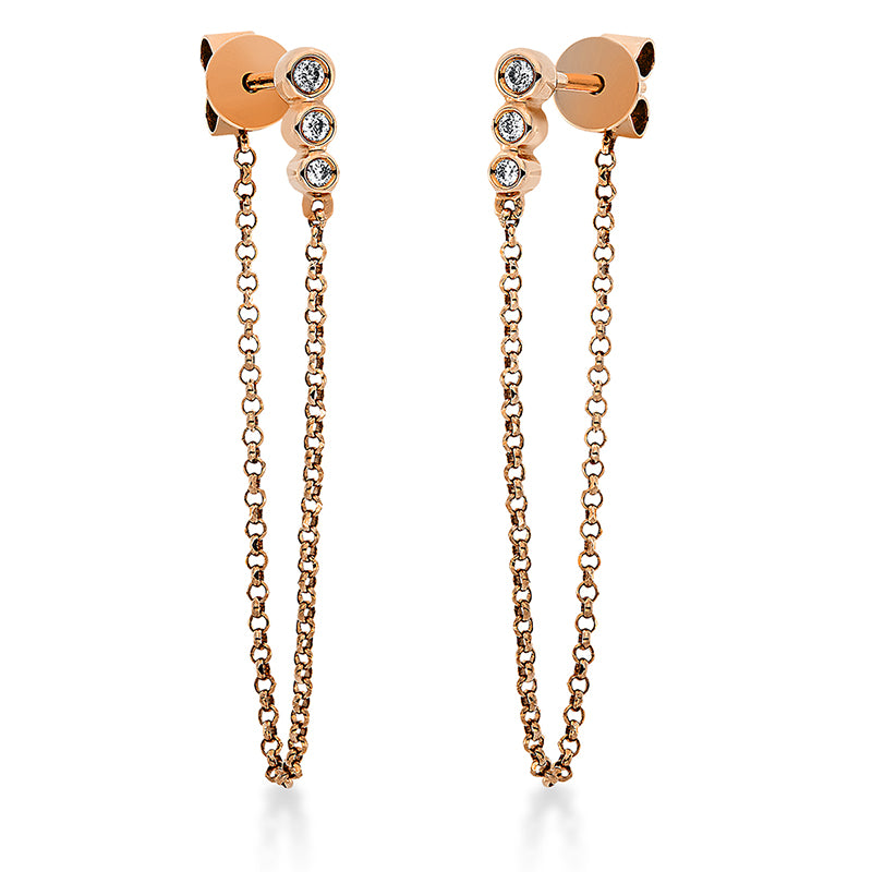 Ohrschmuck    aus 750/-18 Karat Rotgold mit 6 Diamanten 0