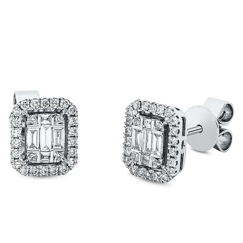 Ohrstecker    aus 750/-18 Karat Weißgold mit 62 Diamanten 0