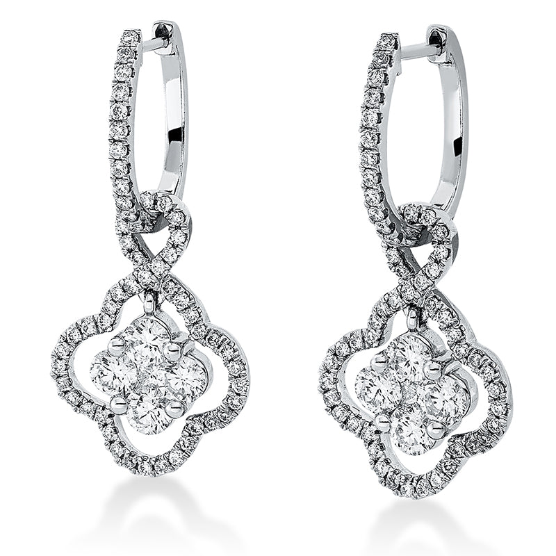 Ohrschmuck    aus 750/-18 Karat Weißgold mit 118 Diamanten 1