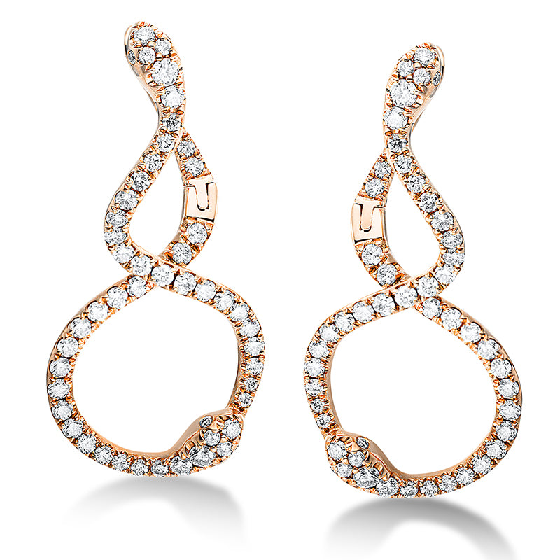 Ohrschmuck    aus 750/-18 Karat Rotgold mit 106 Diamanten 1