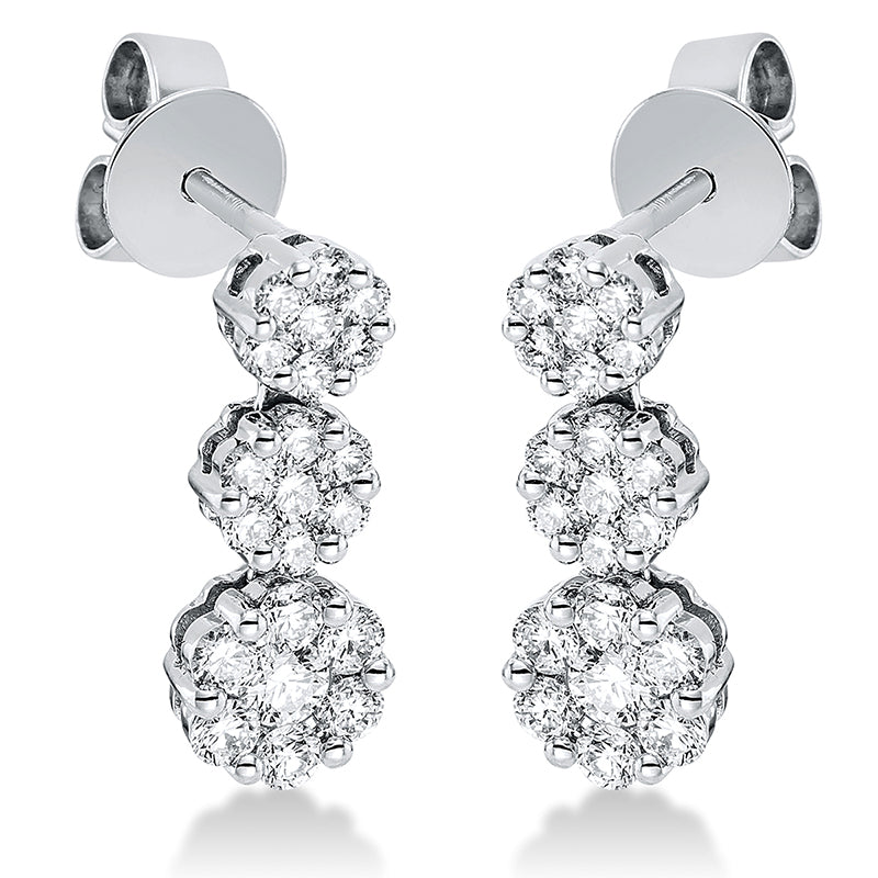 Ohrschmuck    aus 750/-18 Karat Weißgold mit 42 Diamanten 0