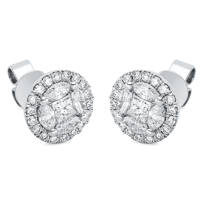 Ohrstecker    aus 750/-18 Karat Weißgold mit 46 Diamanten 1