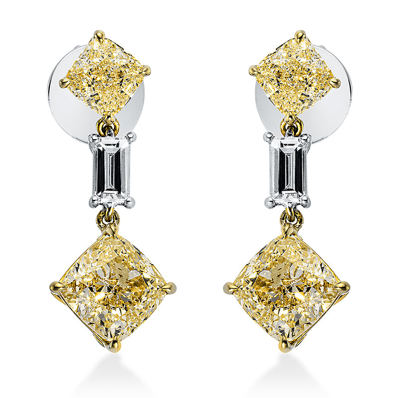 Ohrstecker    aus 750/-18 Karat Gelbgold / Weißgold mit 6 Diamanten 6